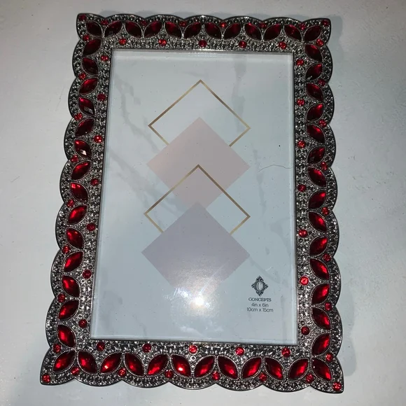 Concepts In Time Red Silver Picture Frame One Size - Picture 4 of 6